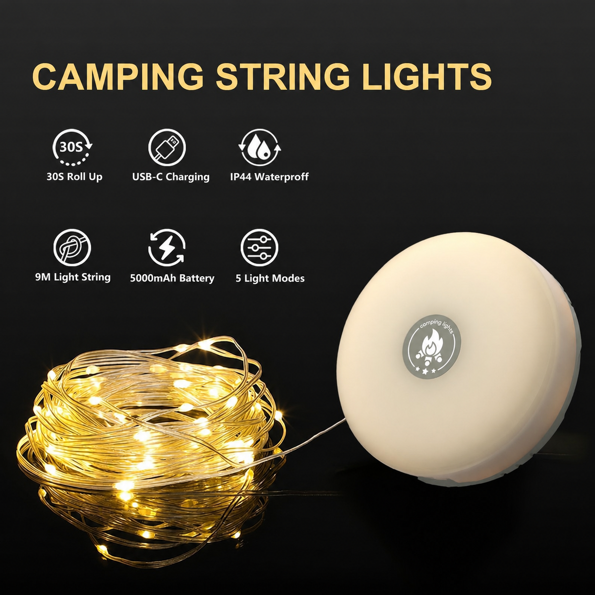 🥳 2026 HOT SALE 🥳 💕 50% OFF! Waterproof Portable Camping Light – Stay Bright During Camping, Power Outages & Outdoor Nights (Offer)