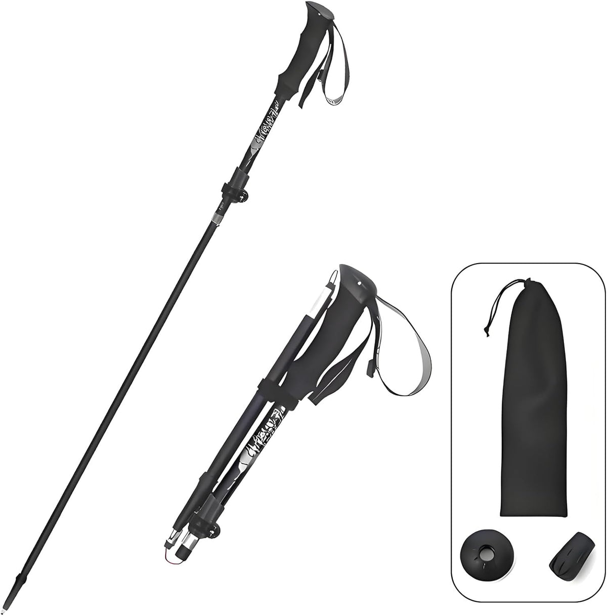 Aluminum Collapsible Ultralight Travel Trekking Hiking Poles Djustable Height,Walking Sticks with Quick Lock System, Telescopic, Camping for Men and Women