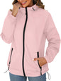 Rain Jacket for Women Waterproof Lightweight Windbreaker Jacket with Hood Packable Raincoat with Pockets S-3XL